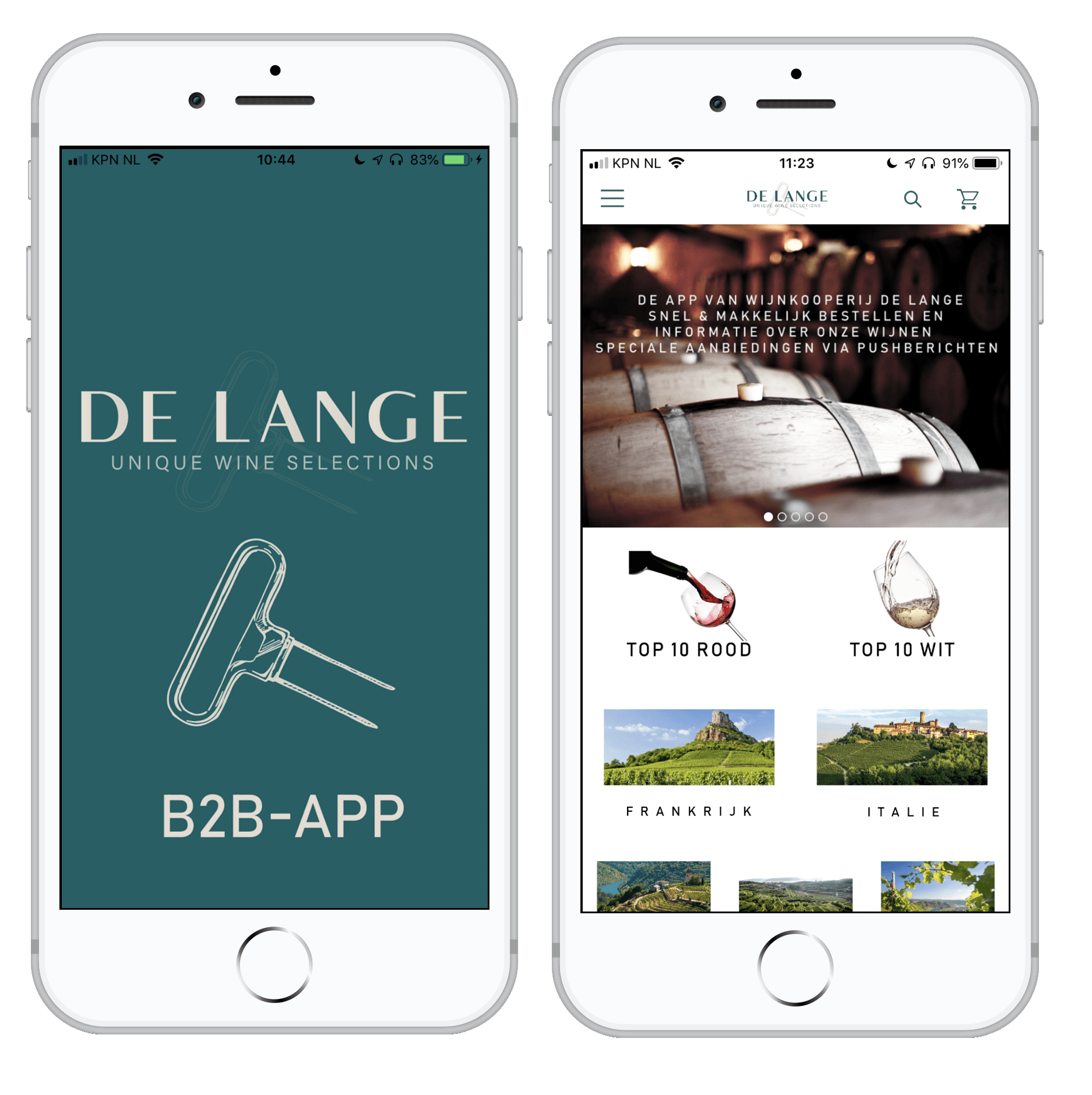 Wijnkoperij de lange app